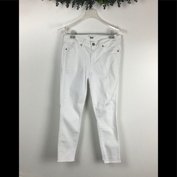 Paige | Verdugo Crop White Skinny Jeans~30 - Picture 6 of 12